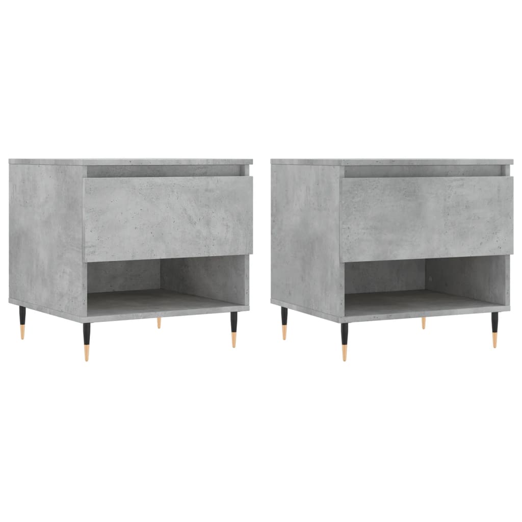 Salontafels 2 st 50x46x50 cm bewerkt hout betongrijs is nu te koop bij PeponiXL, paradijselijk wonen!