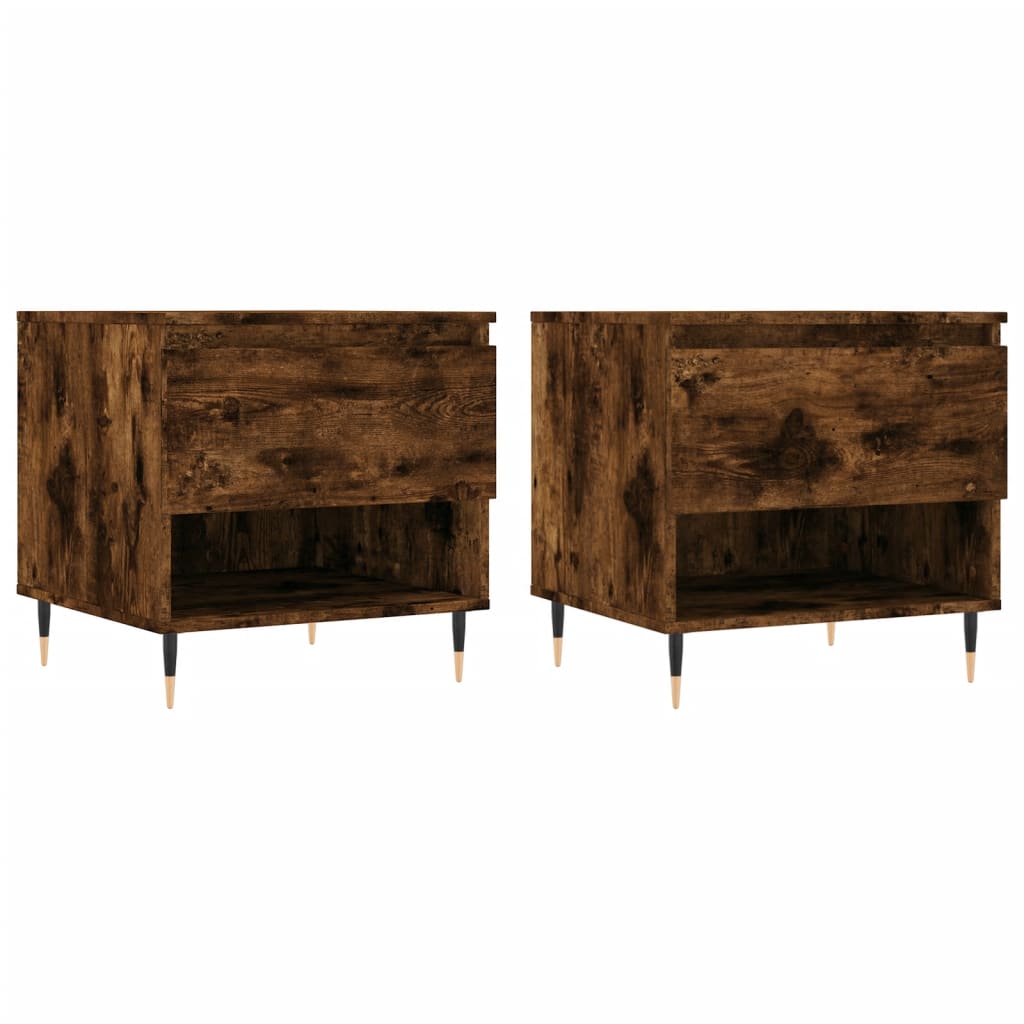Salontafels 2 st 50x46x50 cm bewerkt hout gerookt eikenkleurig is nu te koop bij PeponiXL, paradijselijk wonen!
