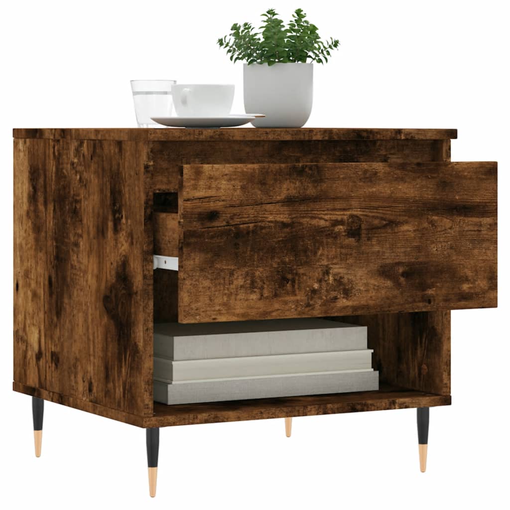 Salontafels 2 st 50x46x50 cm bewerkt hout gerookt eikenkleurig is nu te koop bij PeponiXL, paradijselijk wonen!