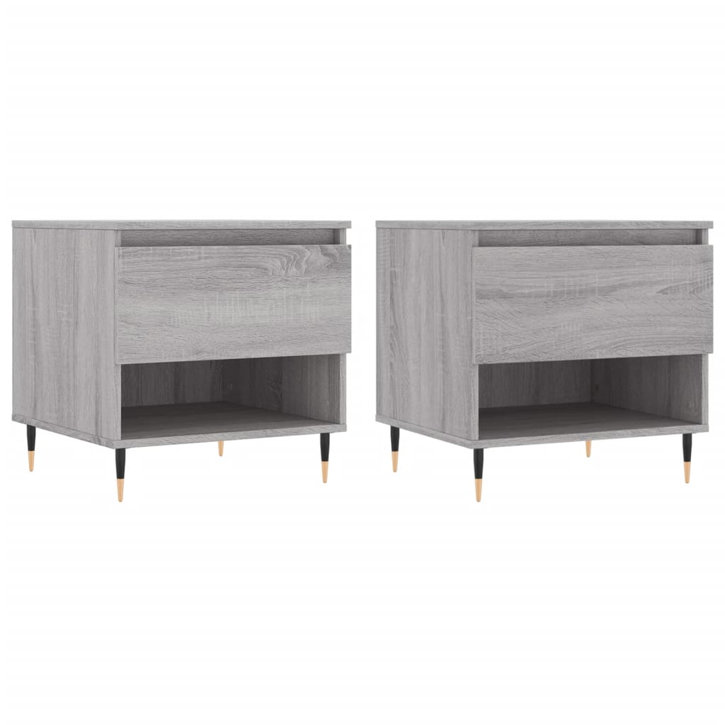 Salontafels 2 st 50x46x50 cm bewerkt hout grijs sonoma eiken is nu te koop bij PeponiXL, paradijselijk wonen!