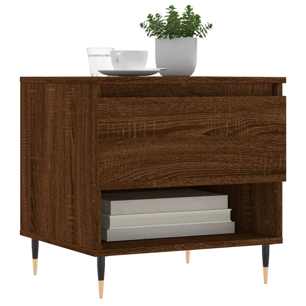 Salontafels 2 st 50x46x50 cm bewerkt hout bruin eikenkleur is nu te koop bij PeponiXL, paradijselijk wonen!