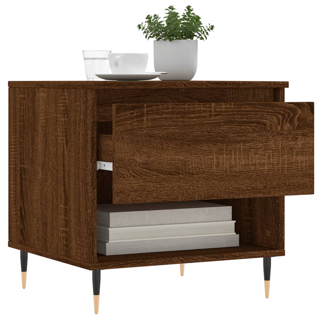 Salontafels 2 st 50x46x50 cm bewerkt hout bruin eikenkleur is nu te koop bij PeponiXL, paradijselijk wonen!