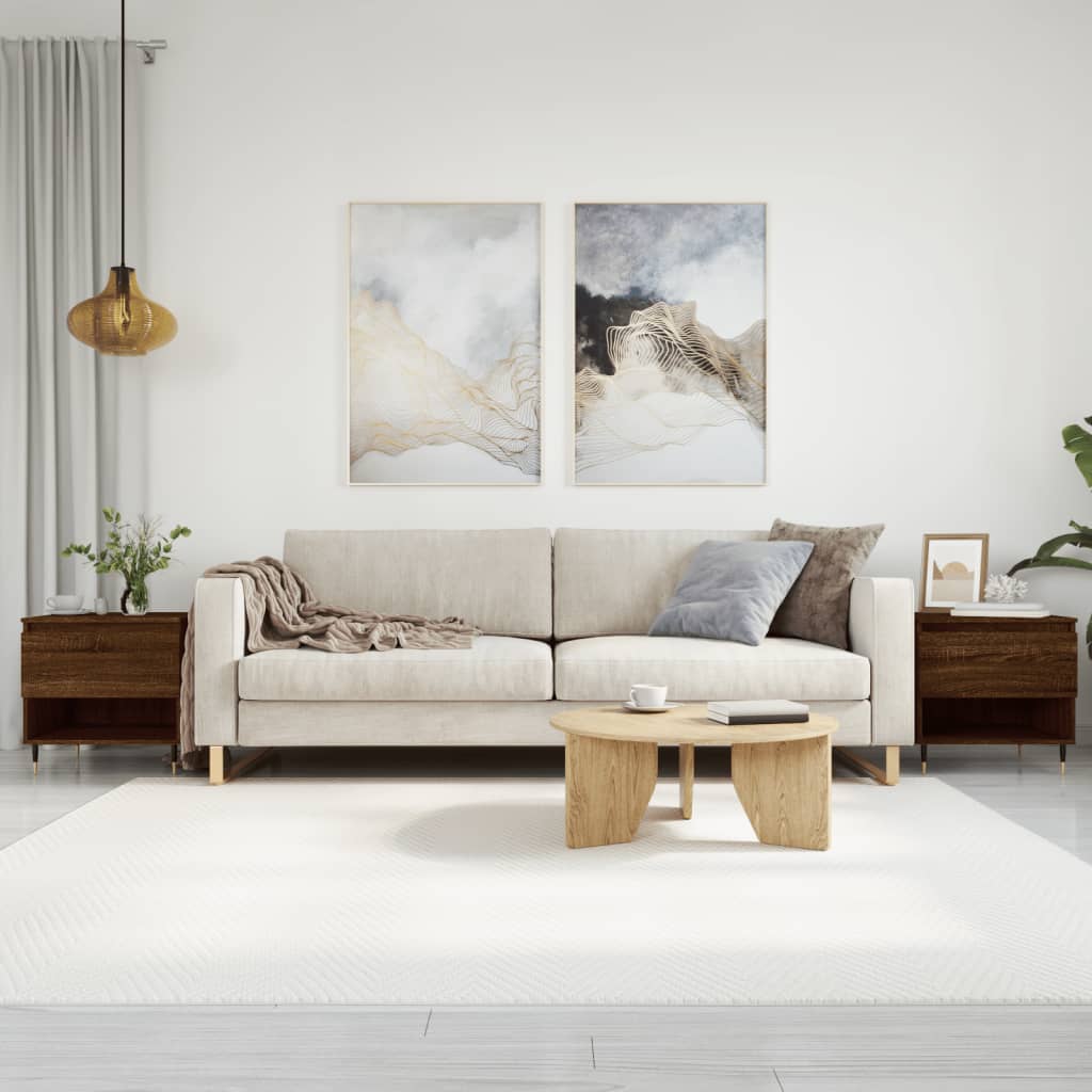Salontafels 2 st 50x46x50 cm bewerkt hout bruin eikenkleur is nu te koop bij PeponiXL, paradijselijk wonen!