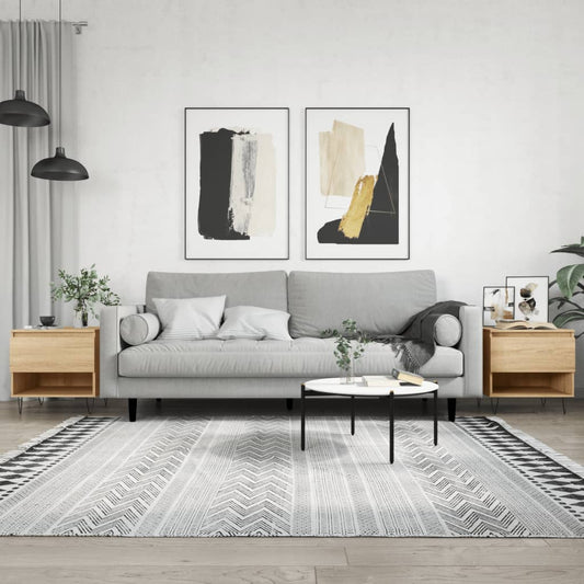Salontafels 2 st 50x46x50 cm bewerkt hout sonoma eikenkleurig is nu te koop bij PeponiXL, paradijselijk wonen!
