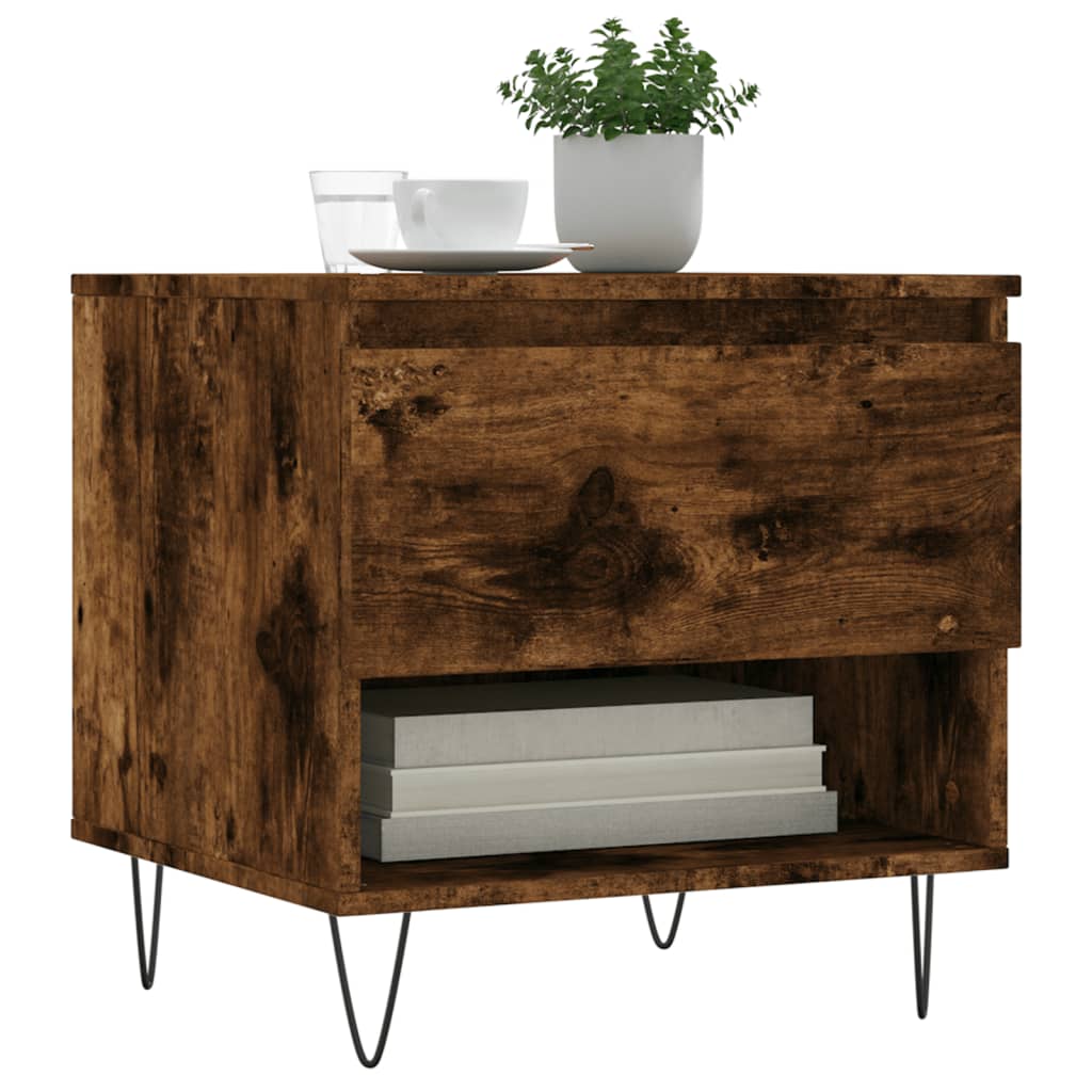Salontafels 2 st 50x46x50 cm bewerkt hout gerookt eikenkleurig is nu te koop bij PeponiXL, paradijselijk wonen!