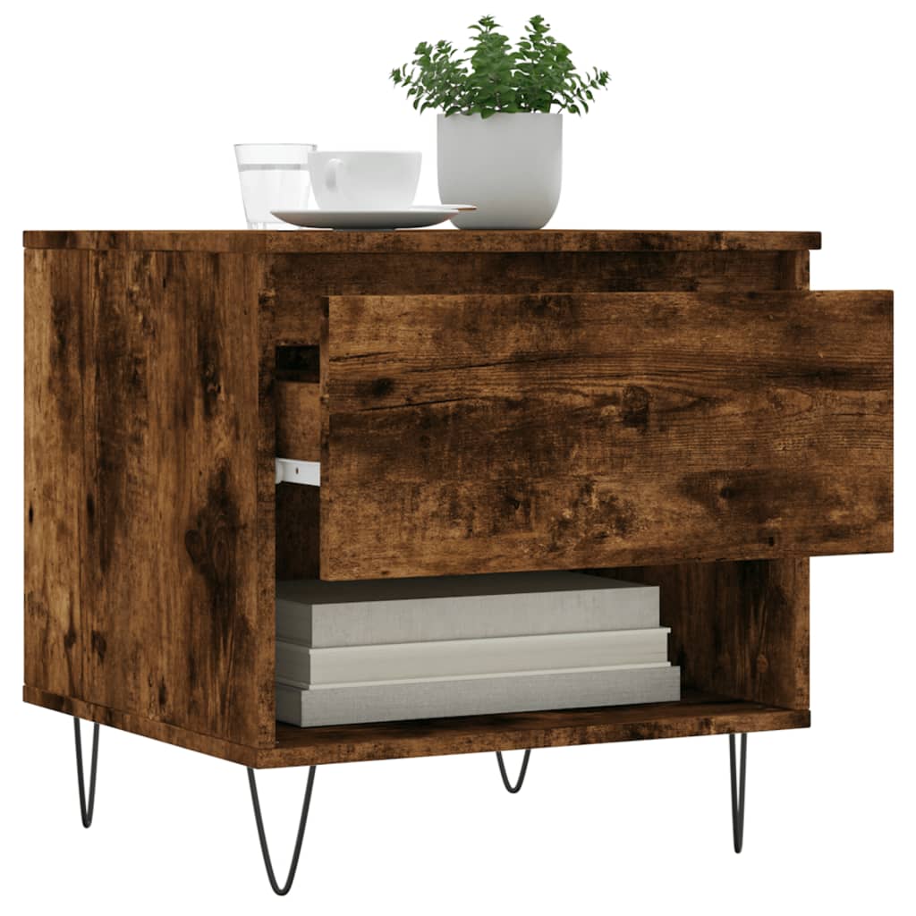 Salontafels 2 st 50x46x50 cm bewerkt hout gerookt eikenkleurig is nu te koop bij PeponiXL, paradijselijk wonen!