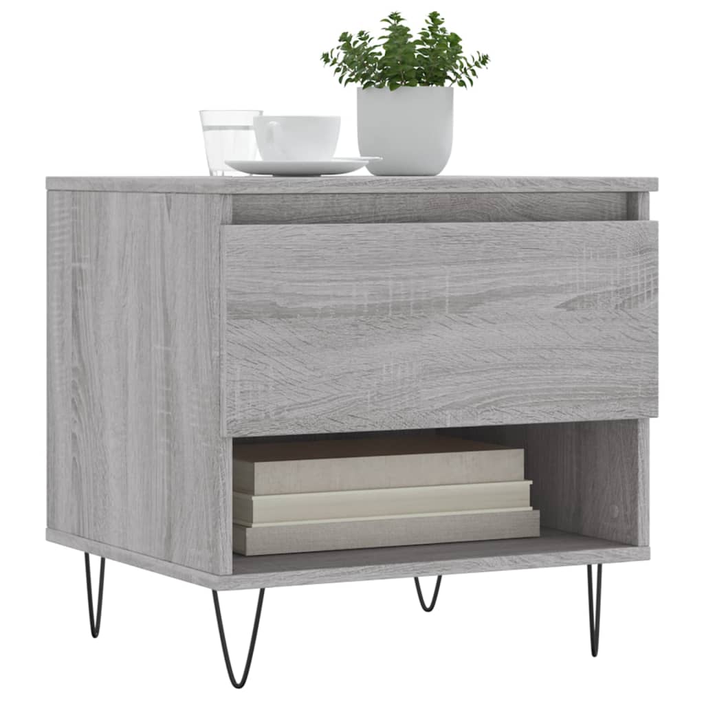 Salontafels 2 st 50x46x50 cm bewerkt hout grijs sonoma eiken is nu te koop bij PeponiXL, paradijselijk wonen!