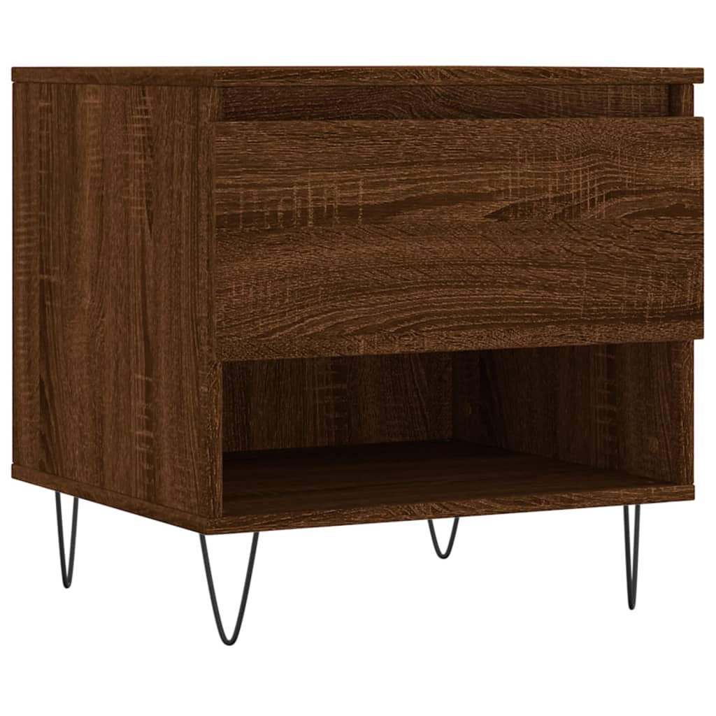 Salontafels 2 st 50x46x50 cm bewerkt hout bruin eikenkleur is nu te koop bij PeponiXL, paradijselijk wonen!