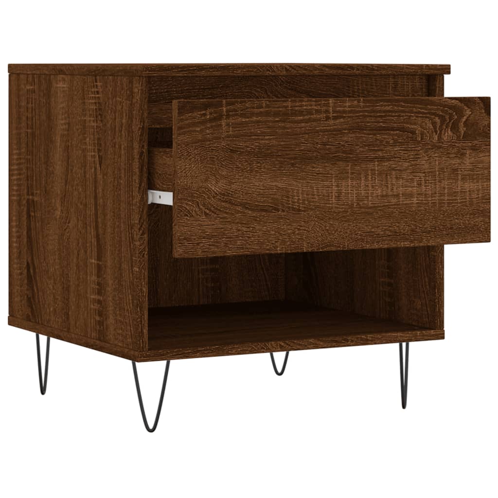 Salontafels 2 st 50x46x50 cm bewerkt hout bruin eikenkleur is nu te koop bij PeponiXL, paradijselijk wonen!