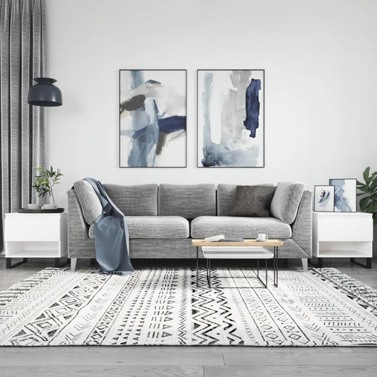 Salontafels 2 st 50x46x50 cm bewerkt hout wit is nu te koop bij PeponiXL, paradijselijk wonen!