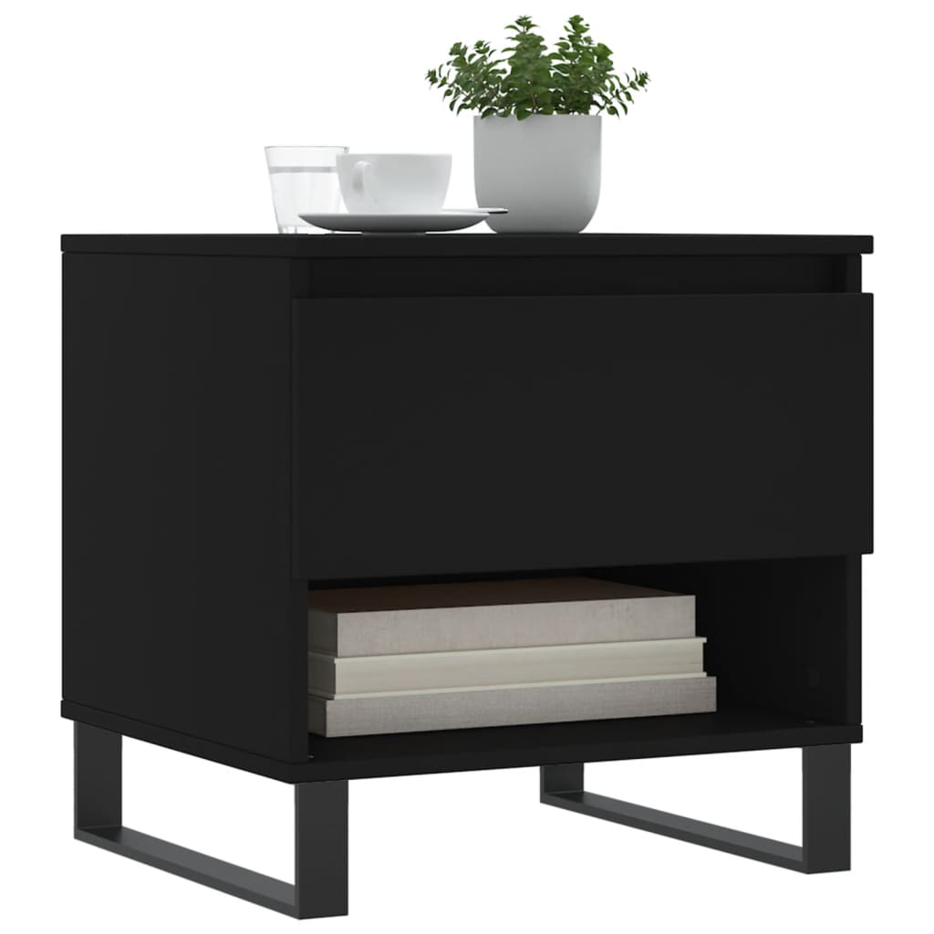 Salontafel 50x46x50 cm bewerkt hout zwart is nu te koop bij PeponiXL, paradijselijk wonen!