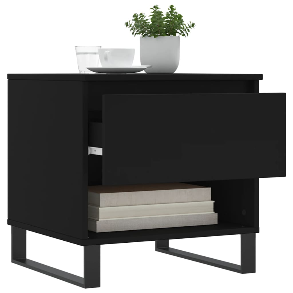 Salontafel 50x46x50 cm bewerkt hout zwart is nu te koop bij PeponiXL, paradijselijk wonen!