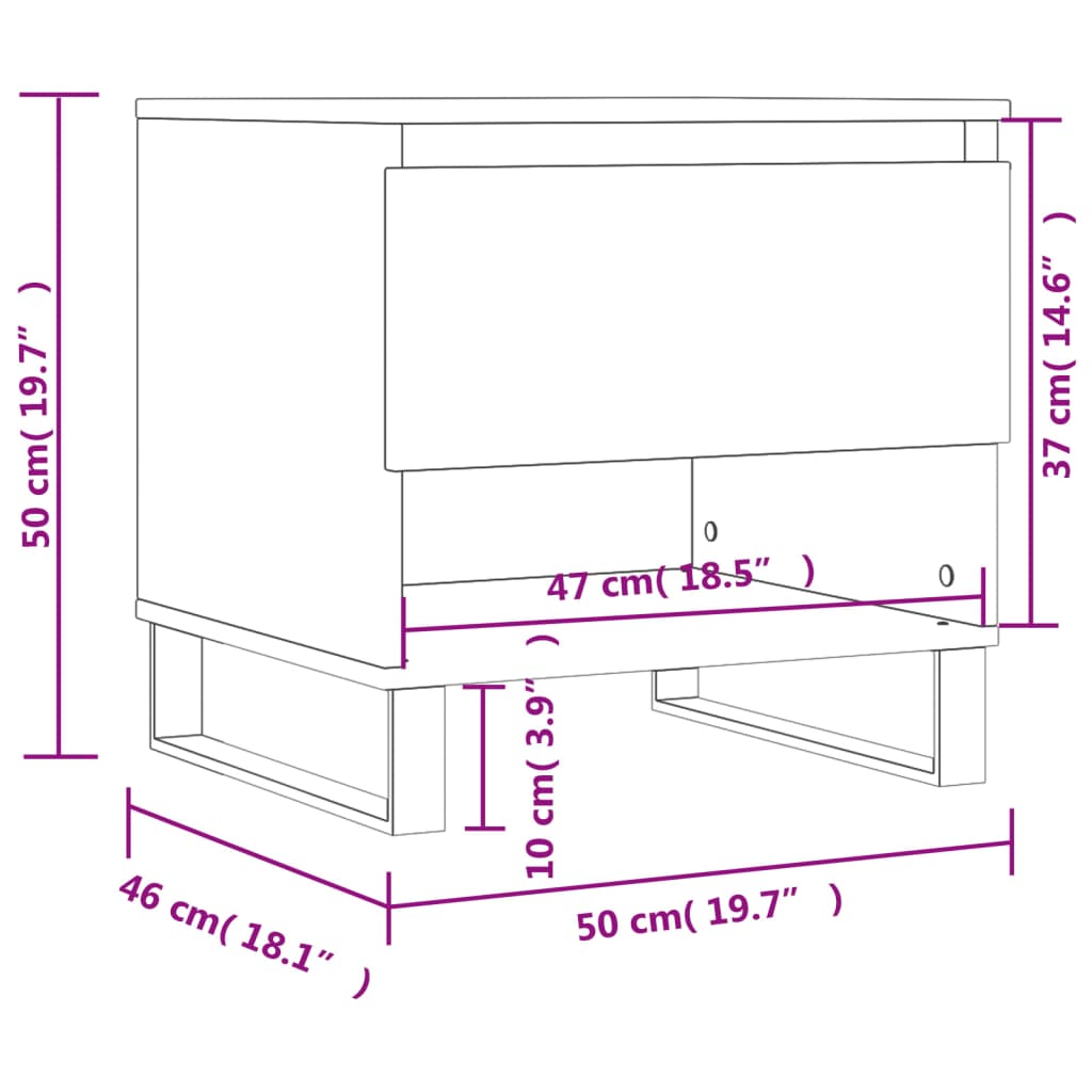 Salontafel 50x46x50 cm bewerkt hout zwart is nu te koop bij PeponiXL, paradijselijk wonen!