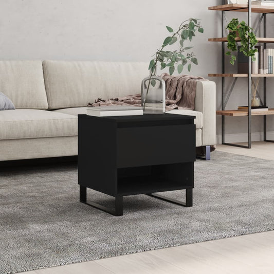 Salontafel 50x46x50 cm bewerkt hout zwart is nu te koop bij PeponiXL, paradijselijk wonen!