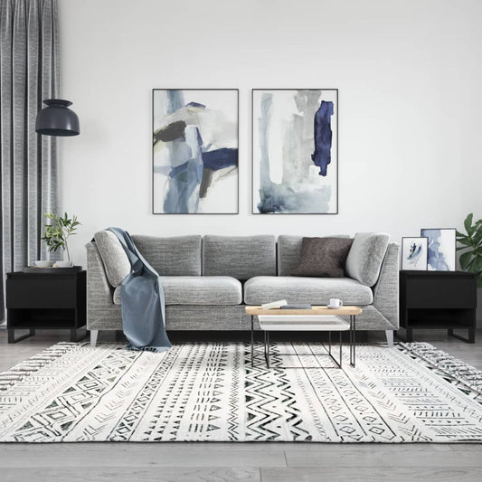Salontafels 2 st 50x46x50 cm bewerkt hout zwart is nu te koop bij PeponiXL, paradijselijk wonen!