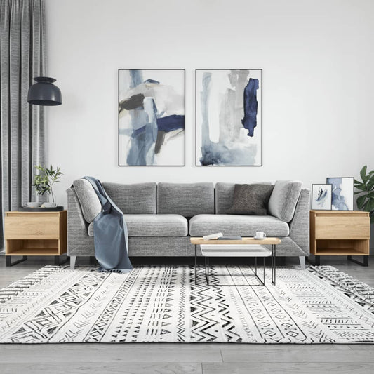 Salontafels 2 st 50x46x50 cm bewerkt hout sonoma eikenkleurig is nu te koop bij PeponiXL, paradijselijk wonen!