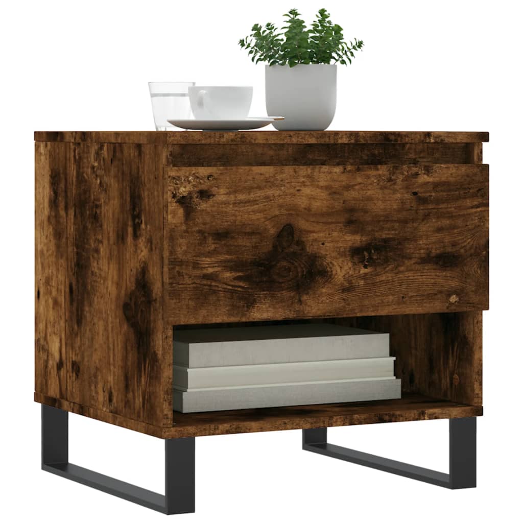Salontafels 2 st 50x46x50 cm bewerkt hout gerookt eikenkleurig is nu te koop bij PeponiXL, paradijselijk wonen!