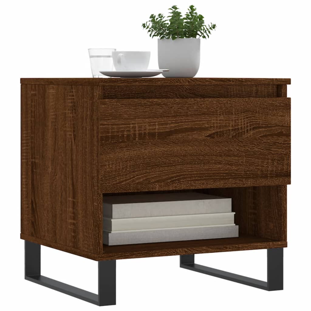 Salontafel 50x46x50 cm bewerkt hout bruin eikenkleur is nu te koop bij PeponiXL, paradijselijk wonen!