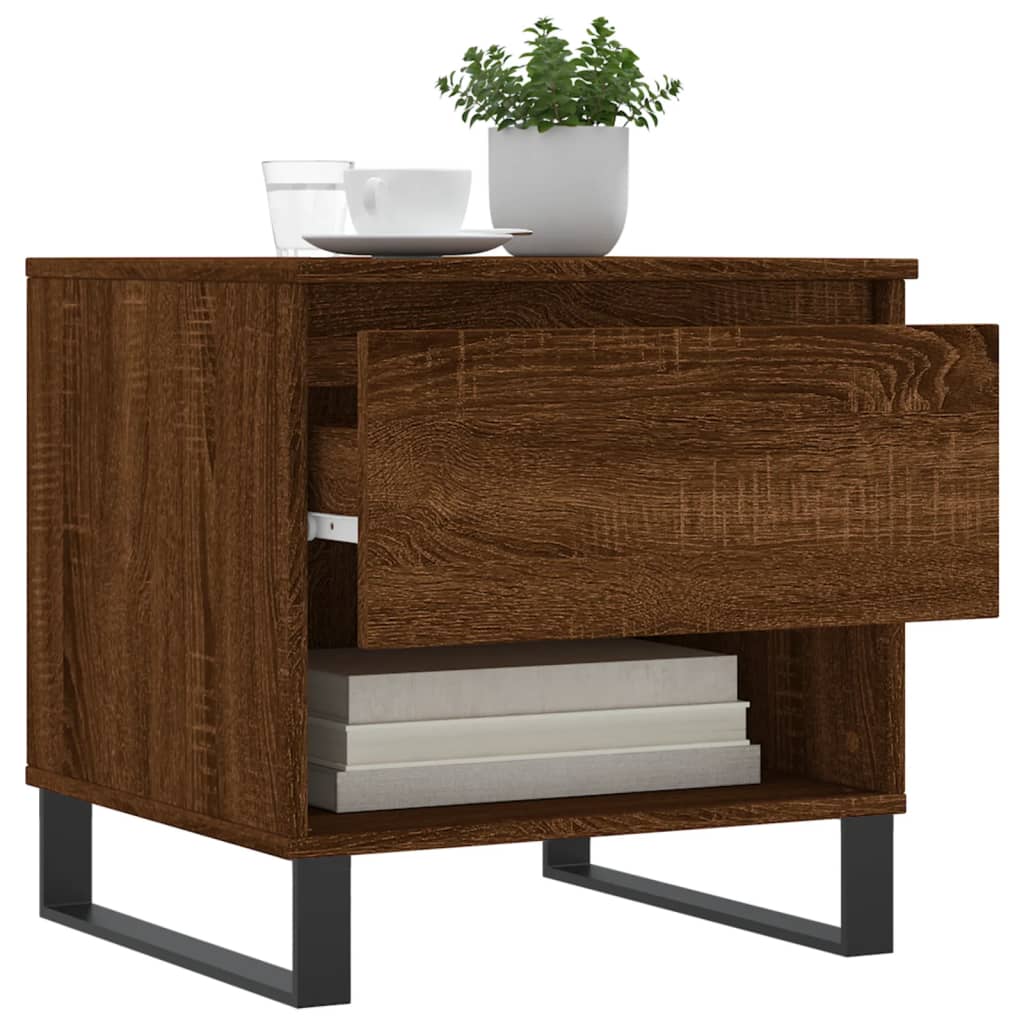 Salontafel 50x46x50 cm bewerkt hout bruin eikenkleur is nu te koop bij PeponiXL, paradijselijk wonen!