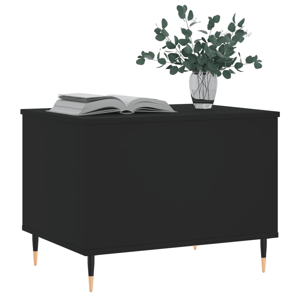 Salontafel 60x44,5x45 cm bewerkt hout zwart is nu te koop bij PeponiXL, paradijselijk wonen!