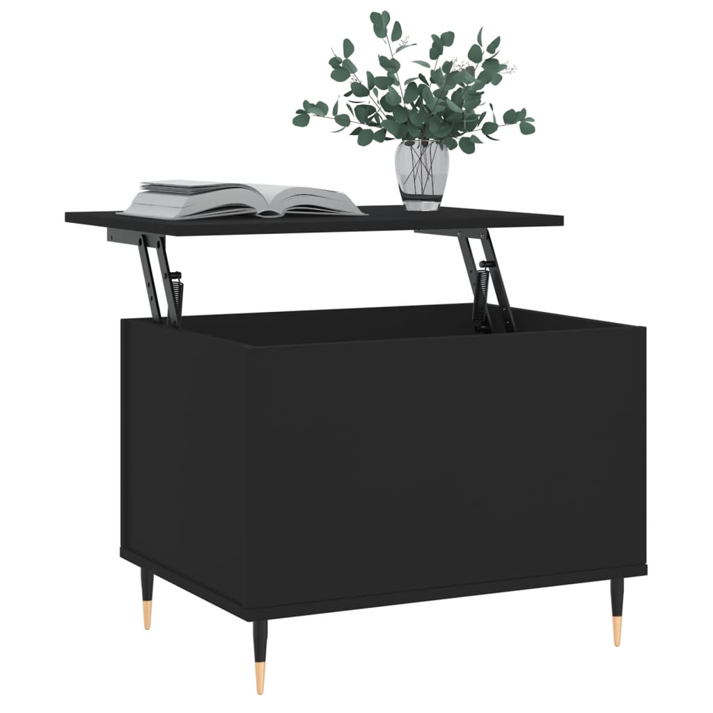Salontafel 60x44,5x45 cm bewerkt hout zwart is nu te koop bij PeponiXL, paradijselijk wonen!