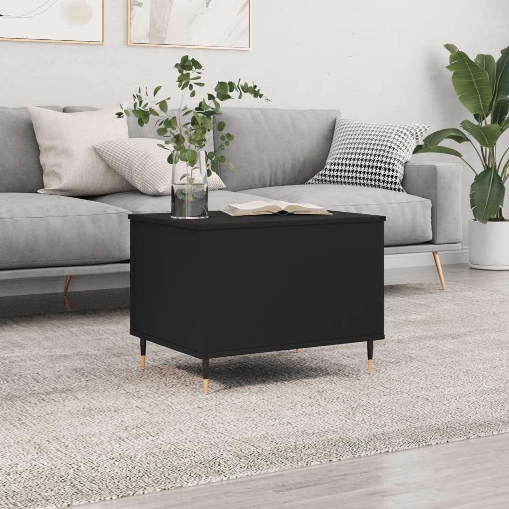 Salontafel 60x44,5x45 cm bewerkt hout zwart is nu te koop bij PeponiXL, paradijselijk wonen!