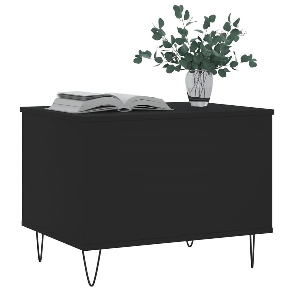 Salontafel 60x44,5x45 cm bewerkt hout zwart is nu te koop bij PeponiXL, paradijselijk wonen!