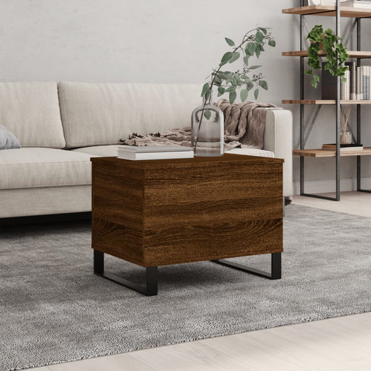 Salontafel 60x44,5x45 cm bewerkt hout bruin eikenkleur is nu te koop bij PeponiXL, paradijselijk wonen!