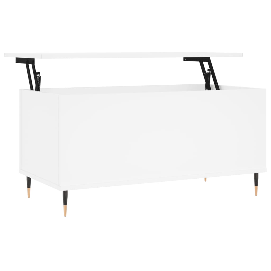 Salontafel 90x44,5x45 cm bewerkt hout wit is nu te koop bij PeponiXL, paradijselijk wonen!