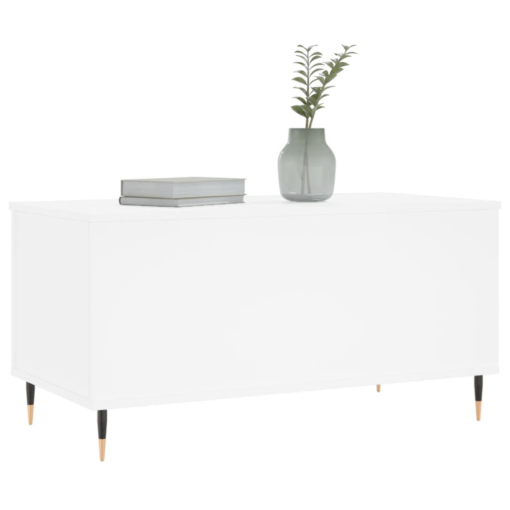 Salontafel 90x44,5x45 cm bewerkt hout wit is nu te koop bij PeponiXL, paradijselijk wonen!