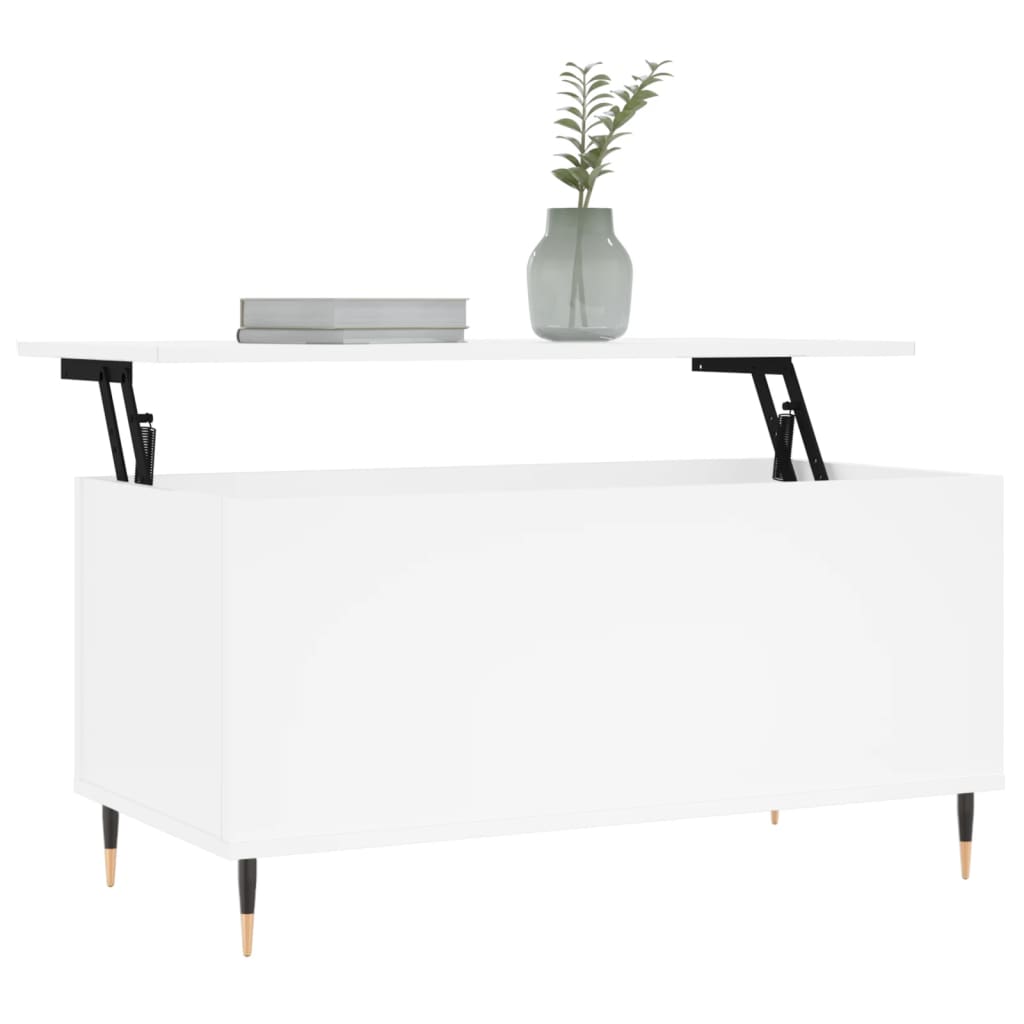 Salontafel 90x44,5x45 cm bewerkt hout wit is nu te koop bij PeponiXL, paradijselijk wonen!