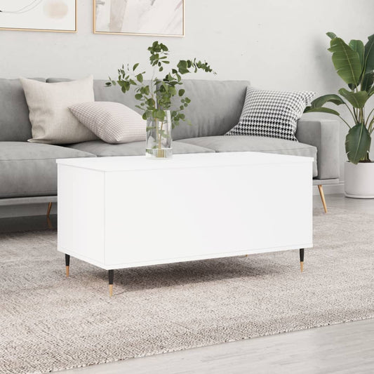 Salontafel 90x44,5x45 cm bewerkt hout wit is nu te koop bij PeponiXL, paradijselijk wonen!