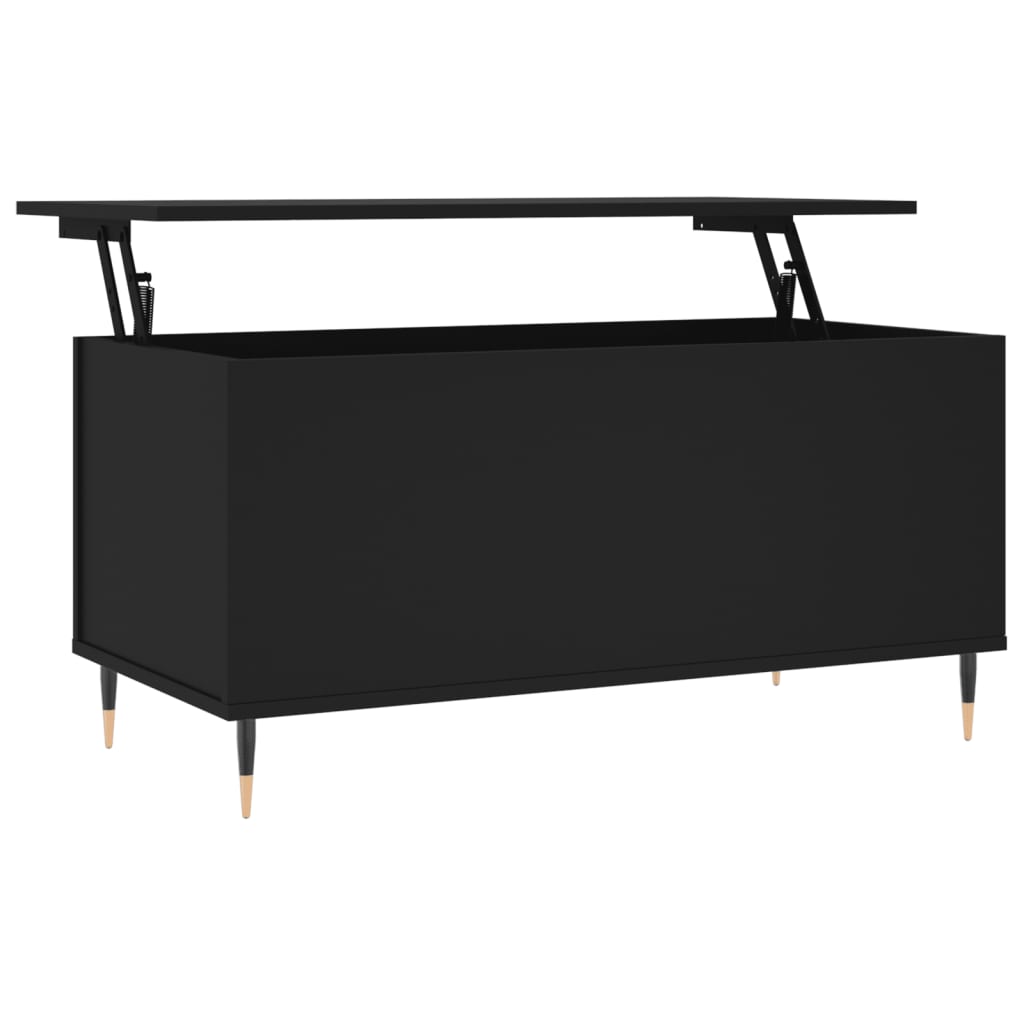 Salontafel 90x44,5x45 cm bewerkt hout zwart is nu te koop bij PeponiXL, paradijselijk wonen!
