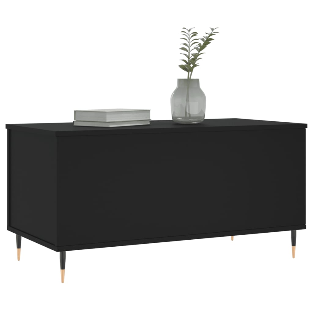 Salontafel 90x44,5x45 cm bewerkt hout zwart is nu te koop bij PeponiXL, paradijselijk wonen!