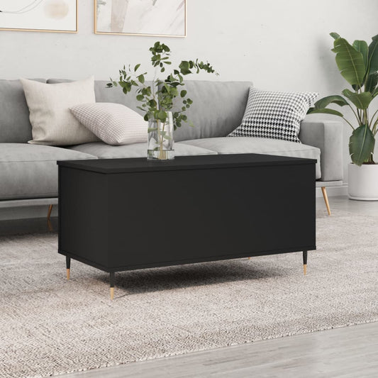 Salontafel 90x44,5x45 cm bewerkt hout zwart is nu te koop bij PeponiXL, paradijselijk wonen!