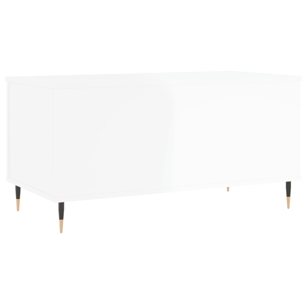 Salontafel 90x44,5x45 cm bewerkt hout hoogglans wit is nu te koop bij PeponiXL, paradijselijk wonen!