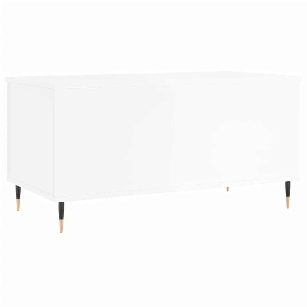 Salontafel 90x44,5x45 cm bewerkt hout hoogglans wit is nu te koop bij PeponiXL, paradijselijk wonen!