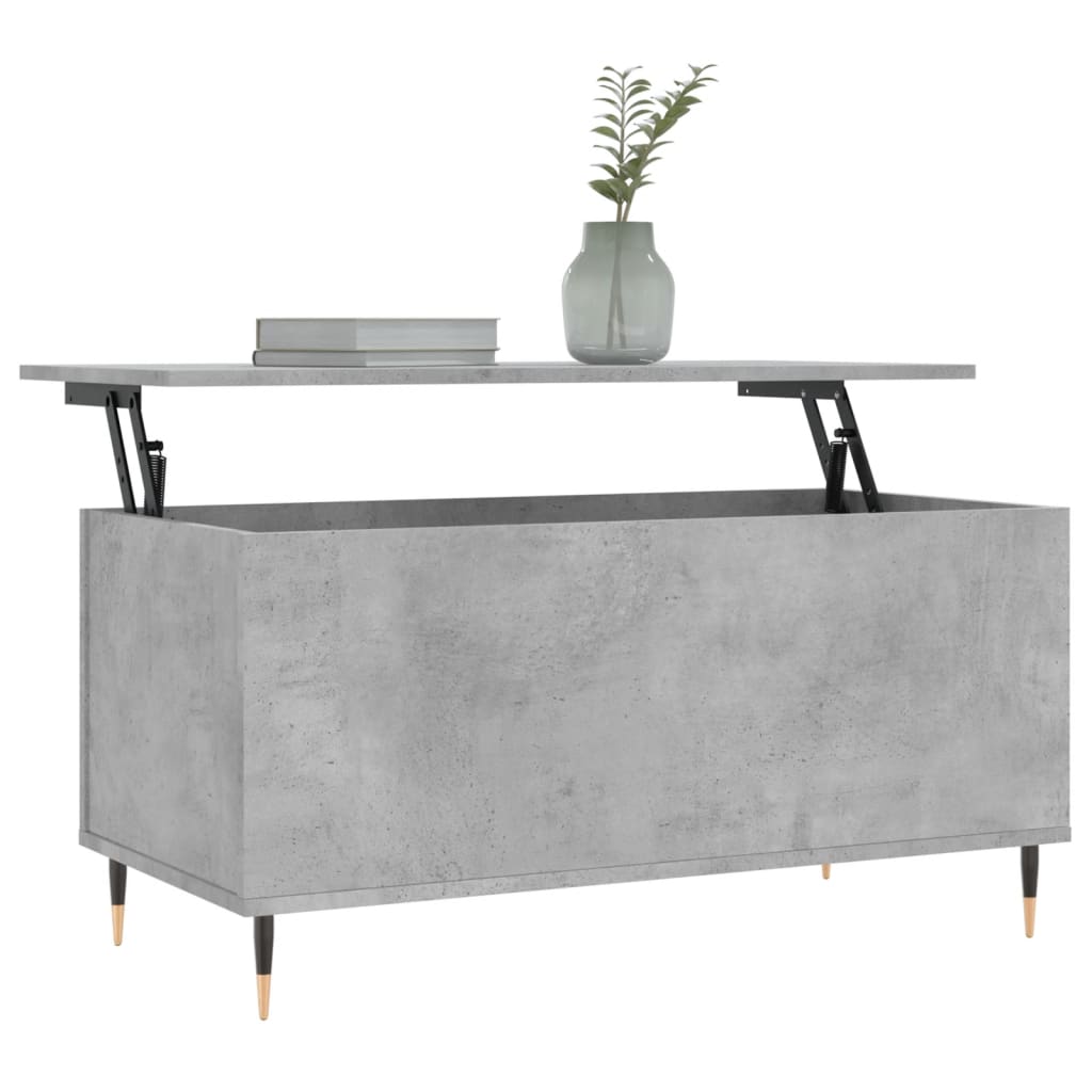 Salontafel 90x44,5x45 cm bewerkt hout betongrijs is nu te koop bij PeponiXL, paradijselijk wonen!