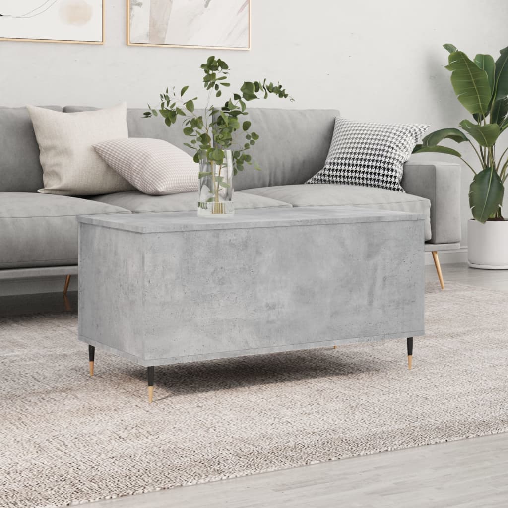 Salontafel 90x44,5x45 cm bewerkt hout betongrijs is nu te koop bij PeponiXL, paradijselijk wonen!