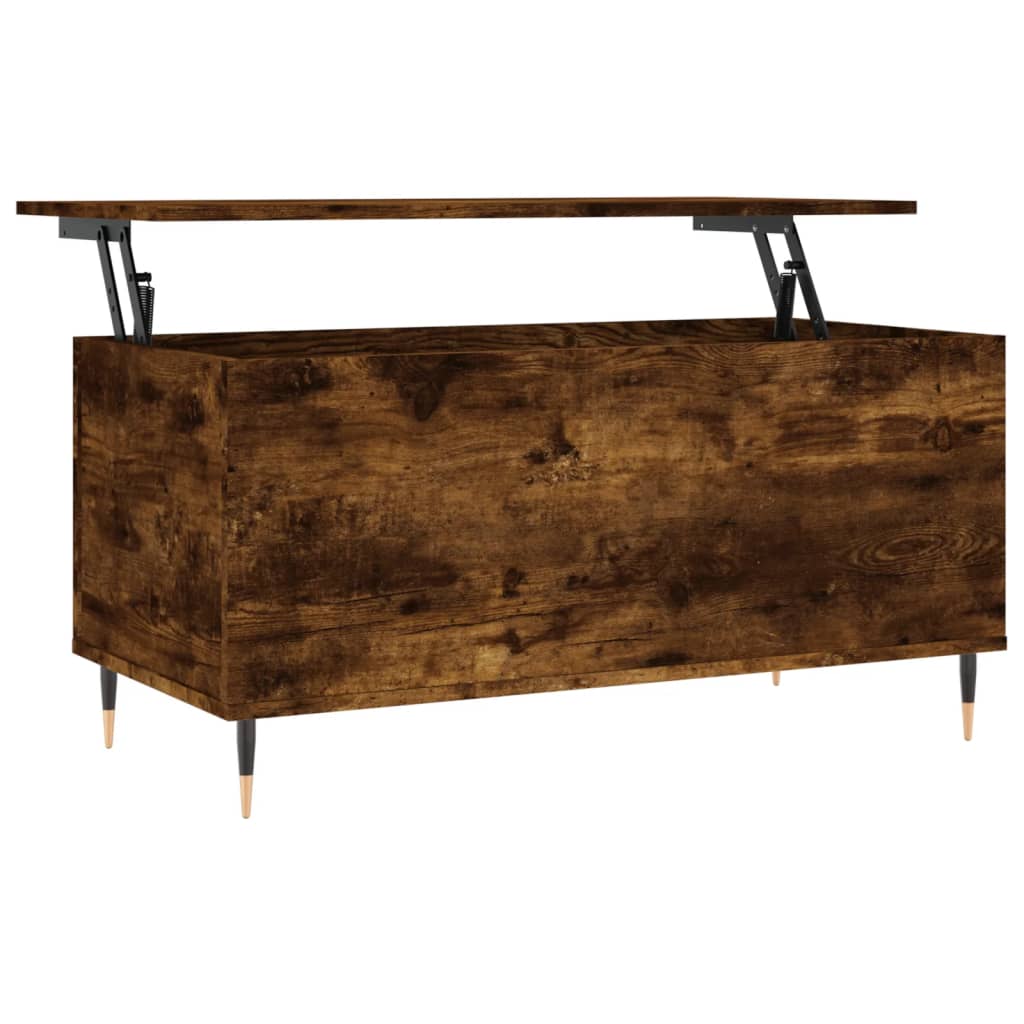 Salontafel 90x44,5x45 cm bewerkt hout gerookt eikenkleurig is nu te koop bij PeponiXL, paradijselijk wonen!