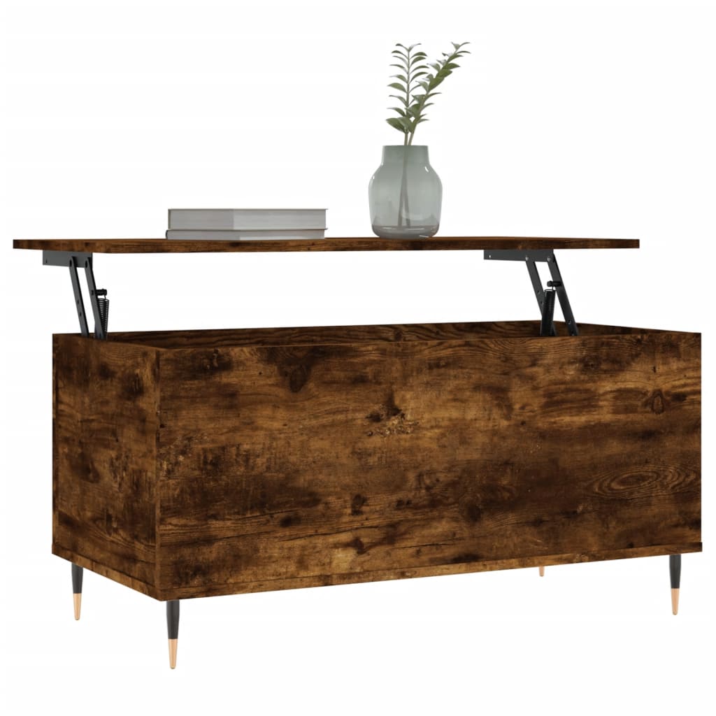 Salontafel 90x44,5x45 cm bewerkt hout gerookt eikenkleurig is nu te koop bij PeponiXL, paradijselijk wonen!