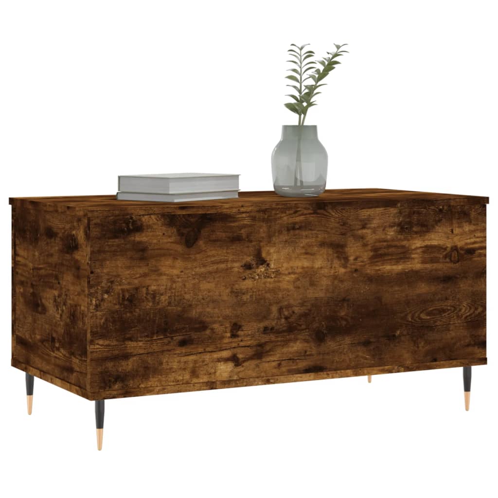 Salontafel 90x44,5x45 cm bewerkt hout gerookt eikenkleurig is nu te koop bij PeponiXL, paradijselijk wonen!