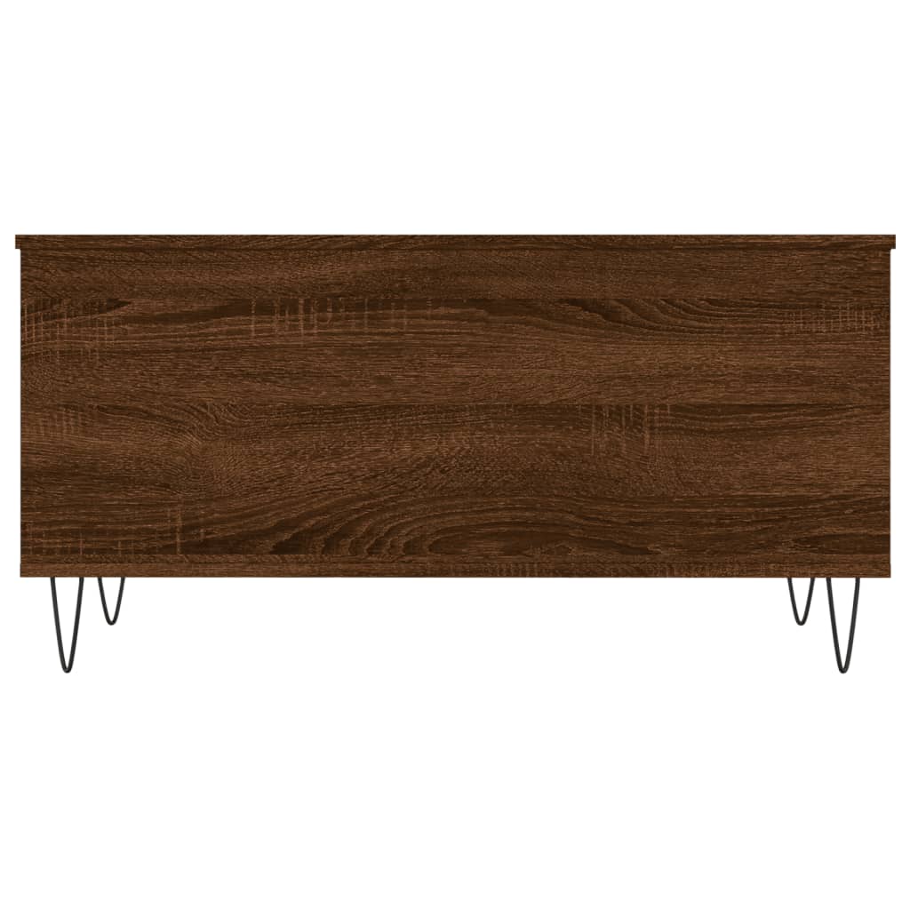 Salontafel 90x44,5x45 cm bewerkt hout bruin eikenkleur is nu te koop bij PeponiXL, paradijselijk wonen!
