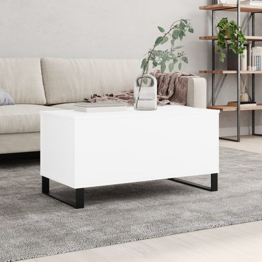 Salontafel 90x44,5x45 cm bewerkt hout wit is nu te koop bij PeponiXL, paradijselijk wonen!