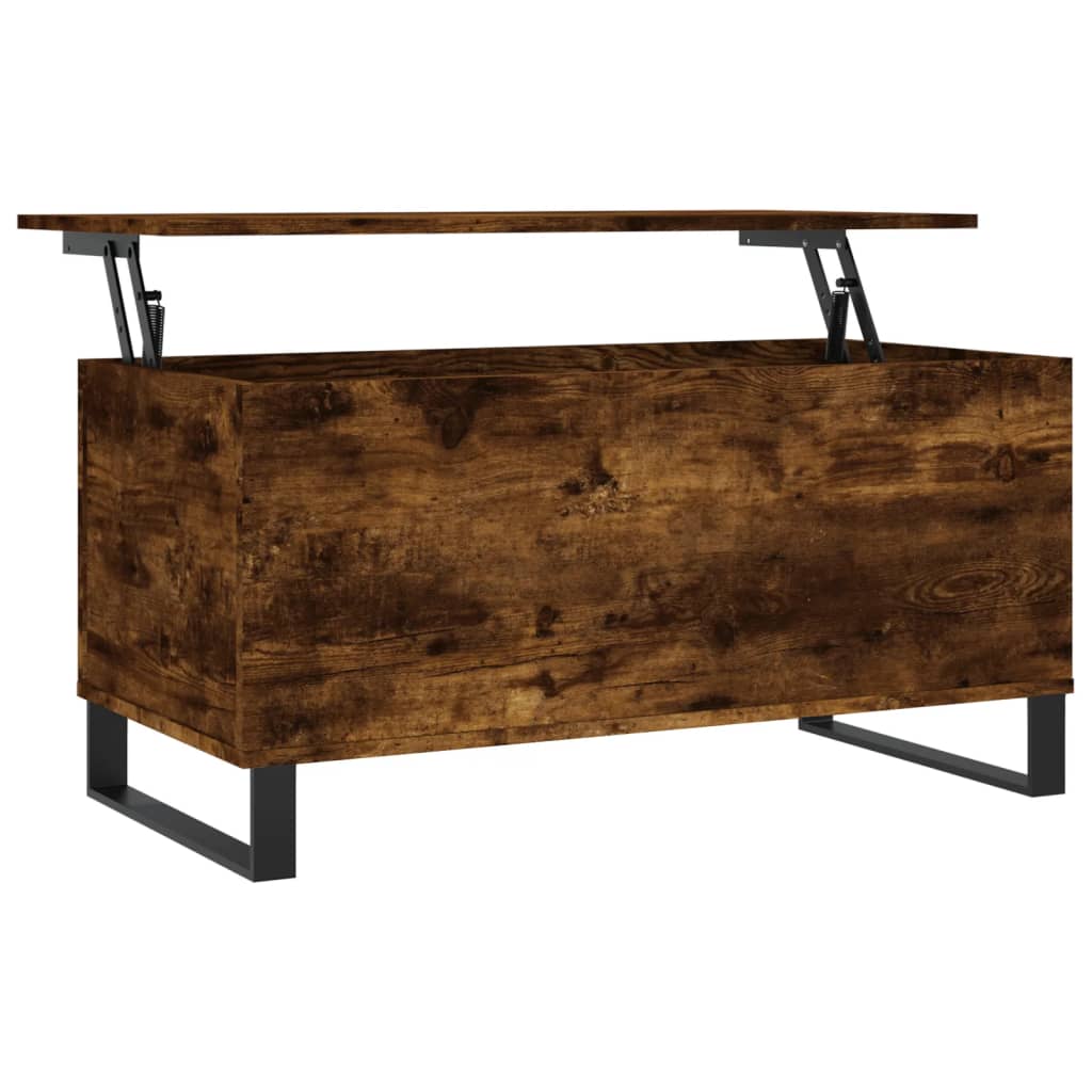 Salontafel 90x44,5x45 cm bewerkt hout gerookt eikenkleurig is nu te koop bij PeponiXL, paradijselijk wonen!