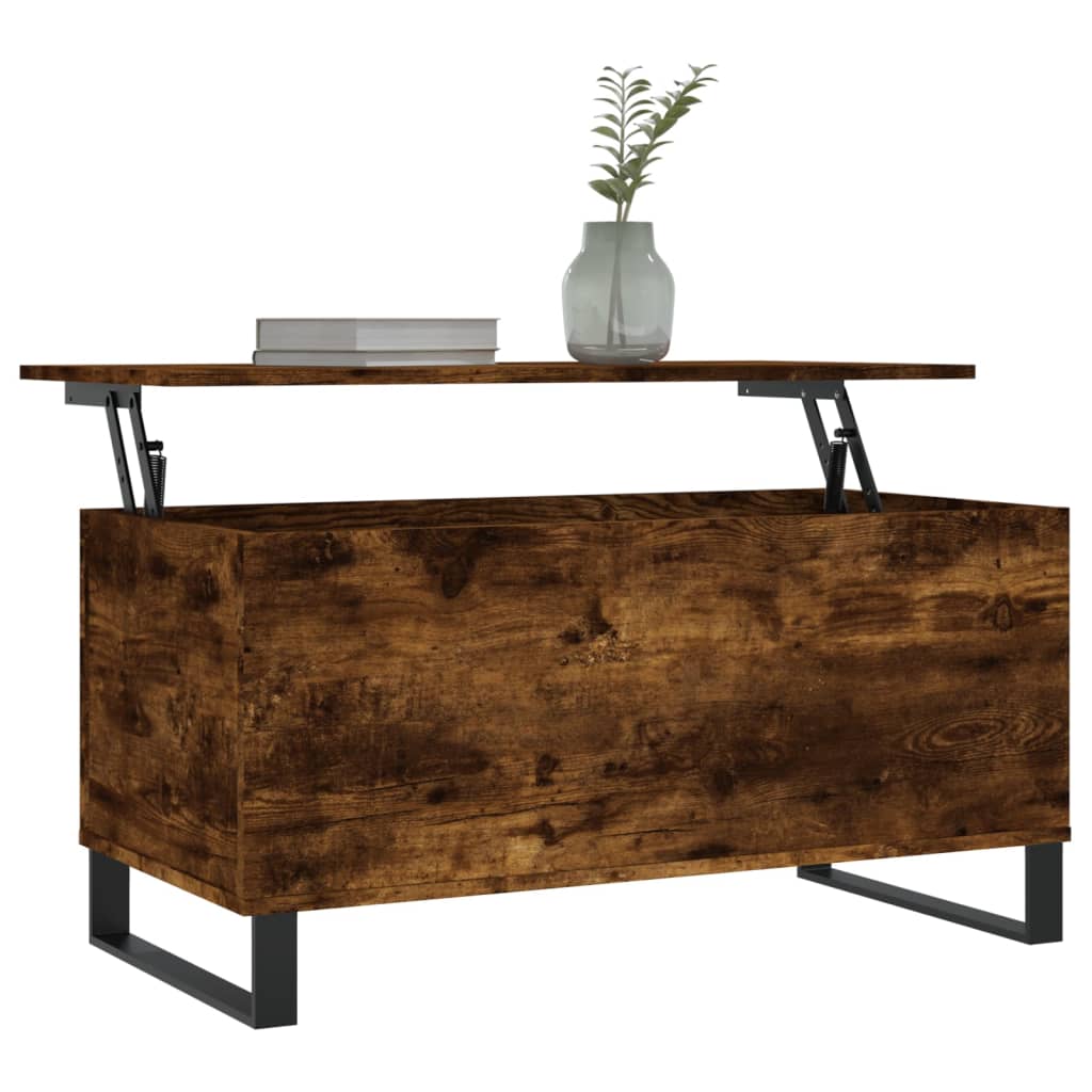 Salontafel 90x44,5x45 cm bewerkt hout gerookt eikenkleurig is nu te koop bij PeponiXL, paradijselijk wonen!
