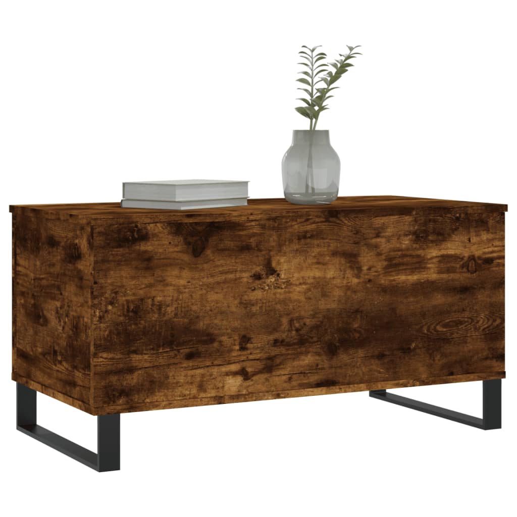 Salontafel 90x44,5x45 cm bewerkt hout gerookt eikenkleurig is nu te koop bij PeponiXL, paradijselijk wonen!