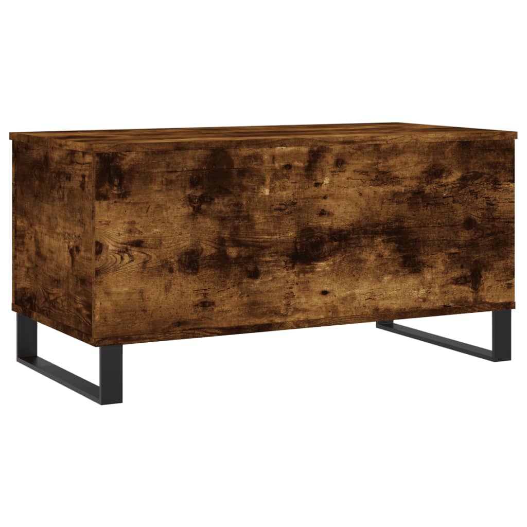 Salontafel 90x44,5x45 cm bewerkt hout gerookt eikenkleurig is nu te koop bij PeponiXL, paradijselijk wonen!