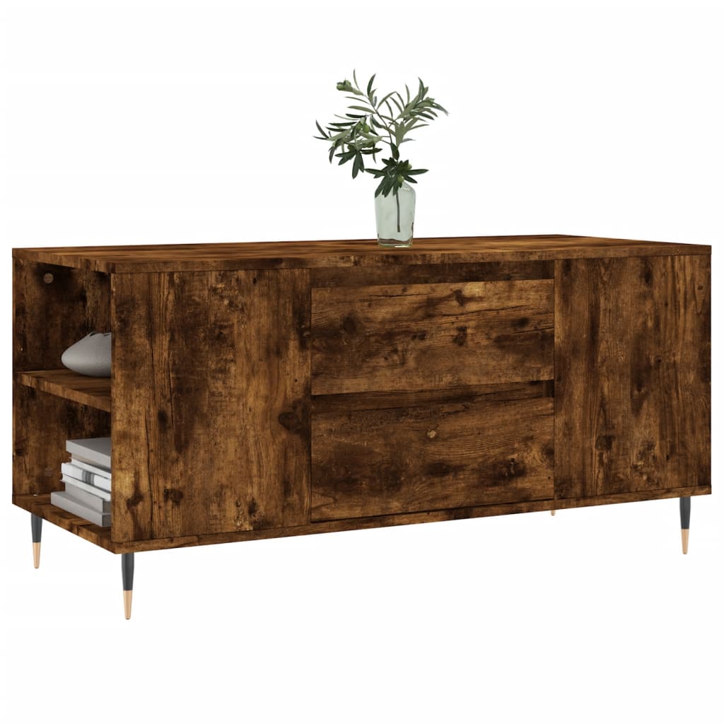 Salontafel 102x44,5x50 cm bewerkt hout gerookt eikenkleurig is nu te koop bij PeponiXL, paradijselijk wonen!