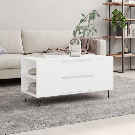 Salontafel 102x44,5x50 cm bewerkt hout wit is nu te koop bij PeponiXL, paradijselijk wonen!